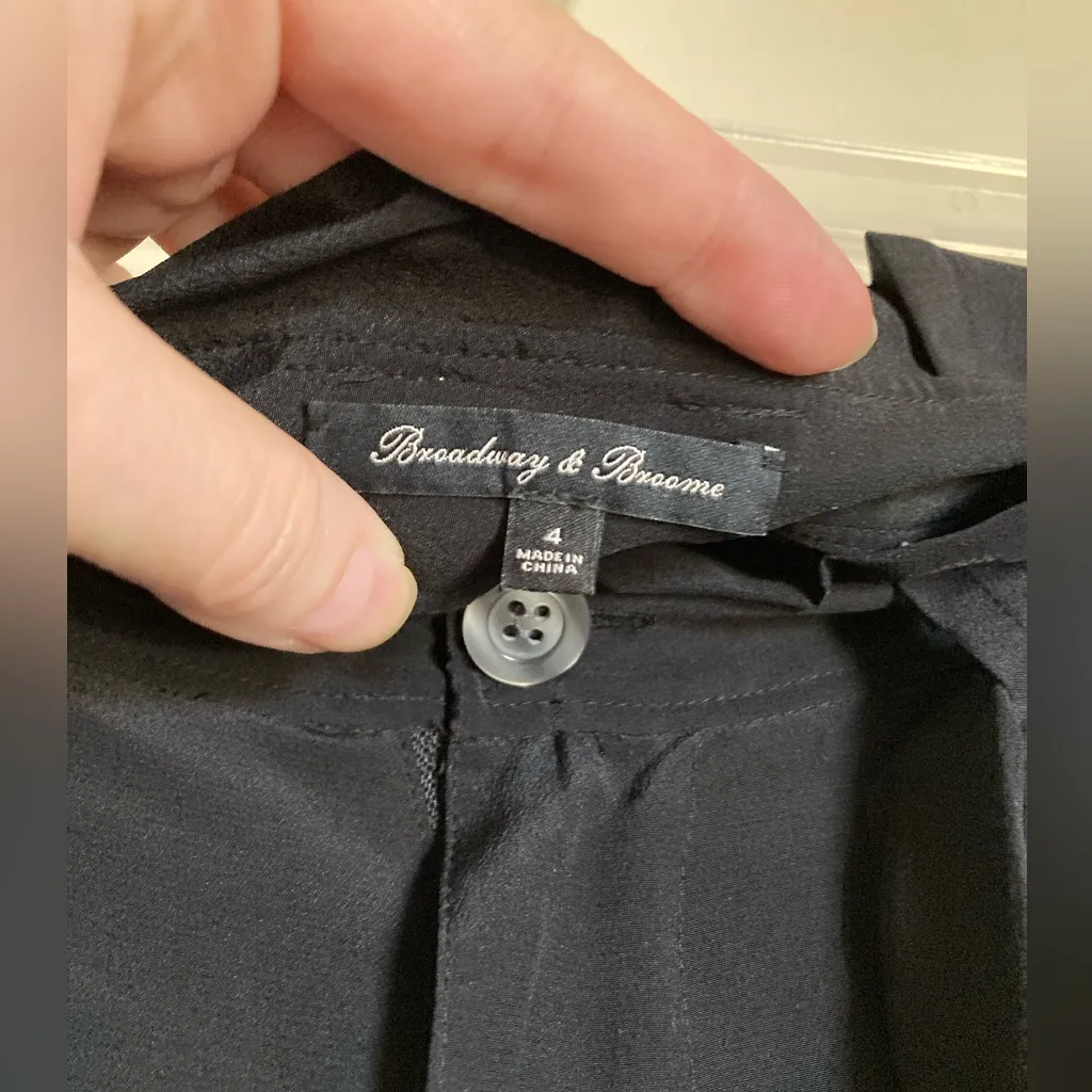 Broadway & Broome Madewell Black Belted 100% Silk Paper Bag Shorts #Gr - Image 2