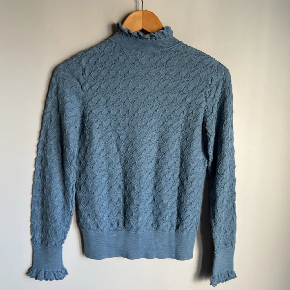 Sundance Frances Ruffle Turtleneck sweater top Small - Image 3