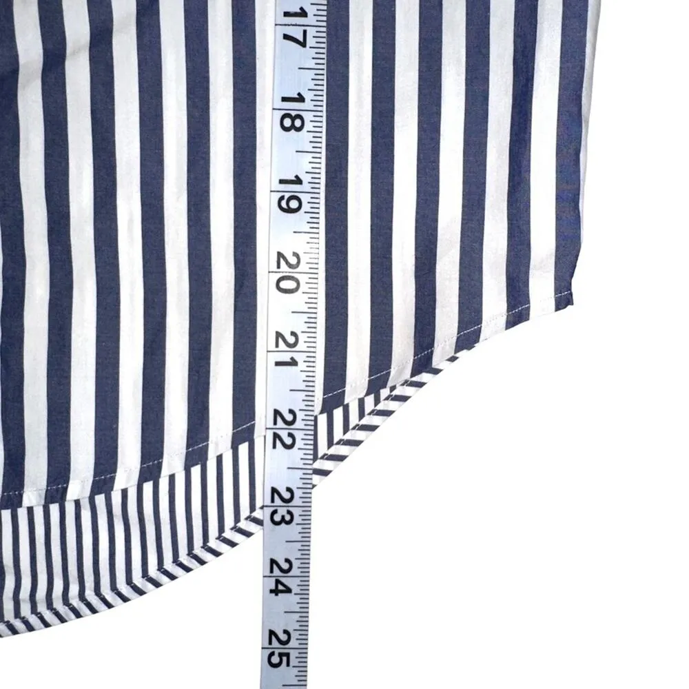 Madewell Courier Button Back Stripe Short Sleeve Shirt SMALL - Image 8