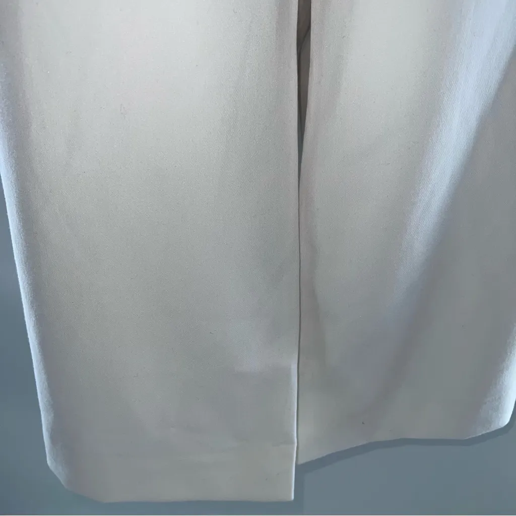 Abercrombie & Fitch Off-White/Cream Curve Love Wide Leg Pleated Front Pants-16 - Image 7