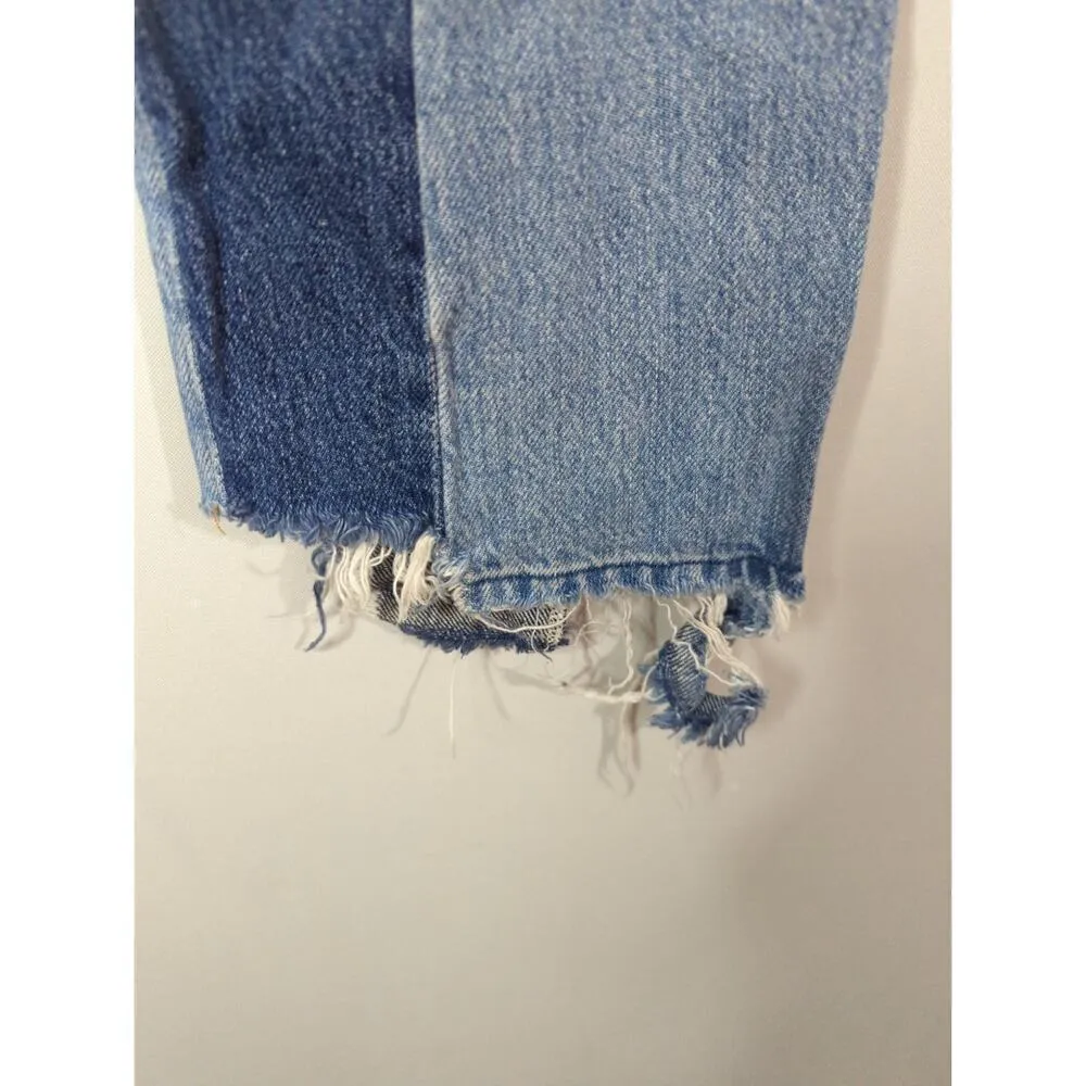 Frame Denim Nouveau Le Mix‎ Jeans Colorblocked Distressed Cropped Size 26 - Image 14