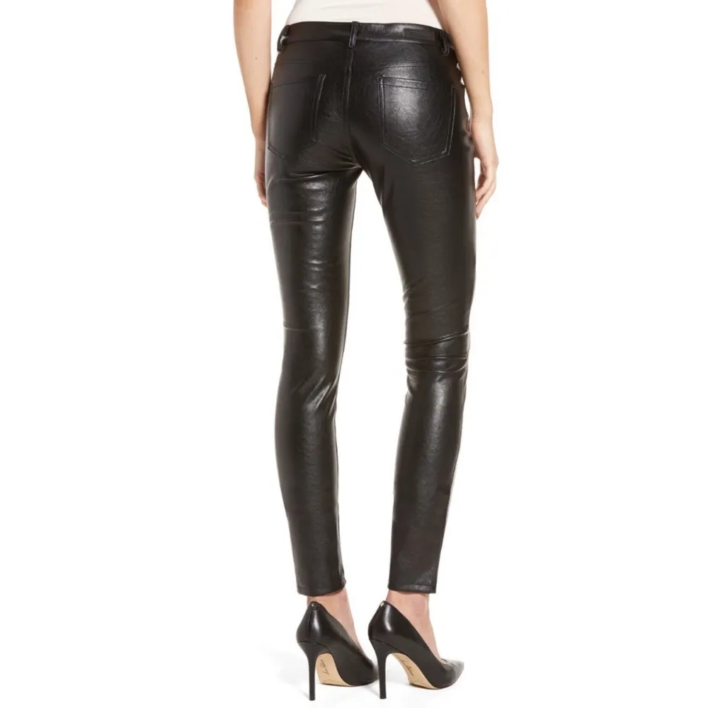 BLANC NYC Skinny Classique Black Faux Leather Jean - Image 2