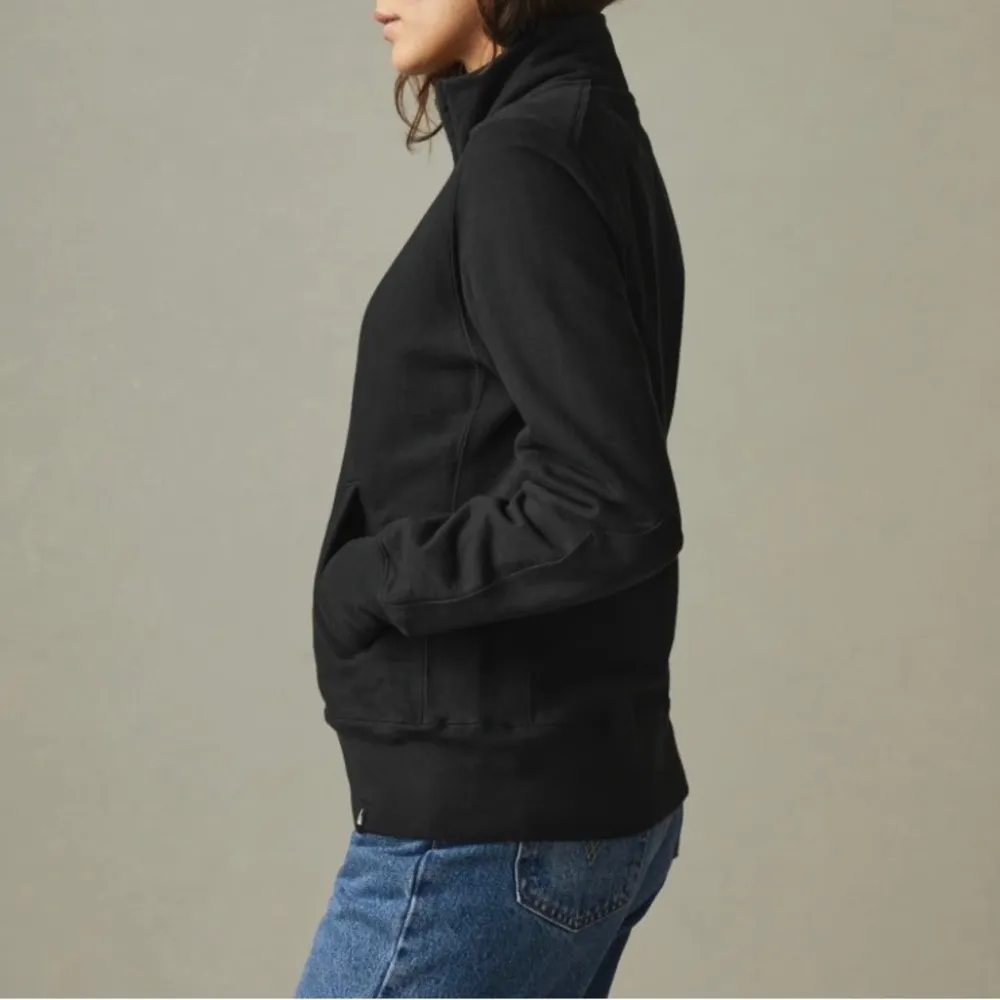 American Giant Black Moto Full Zip Preppy Trail Outdoor Camping Hiking Sweatsh… - Image 2