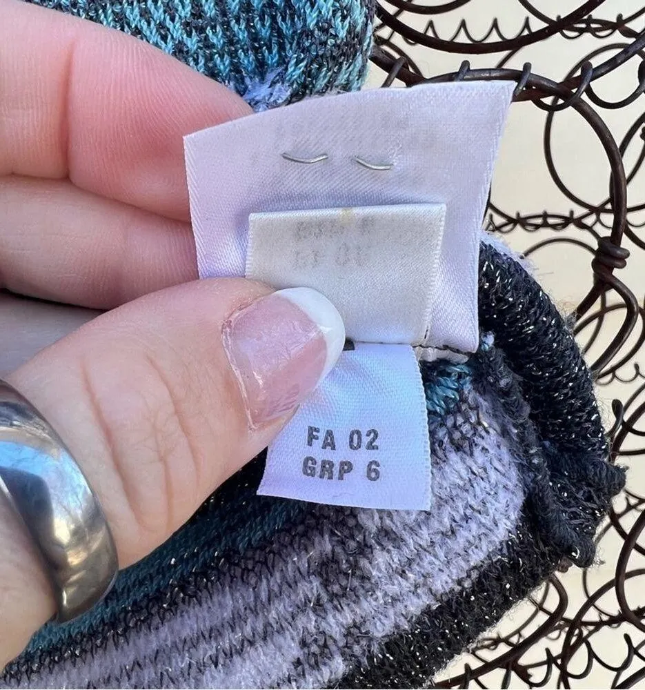 ST. JOHN SPORT BY MARIE GRAY sleeveless blouse tank top blue black silver stripe - Image 9