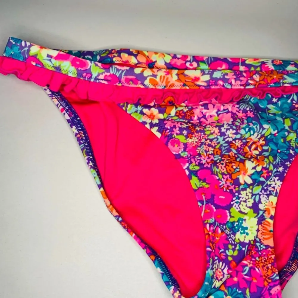 Victoria's Secret Floral Print Ruffle Trim Bikini Bottoms Women's Size Small - Image 2