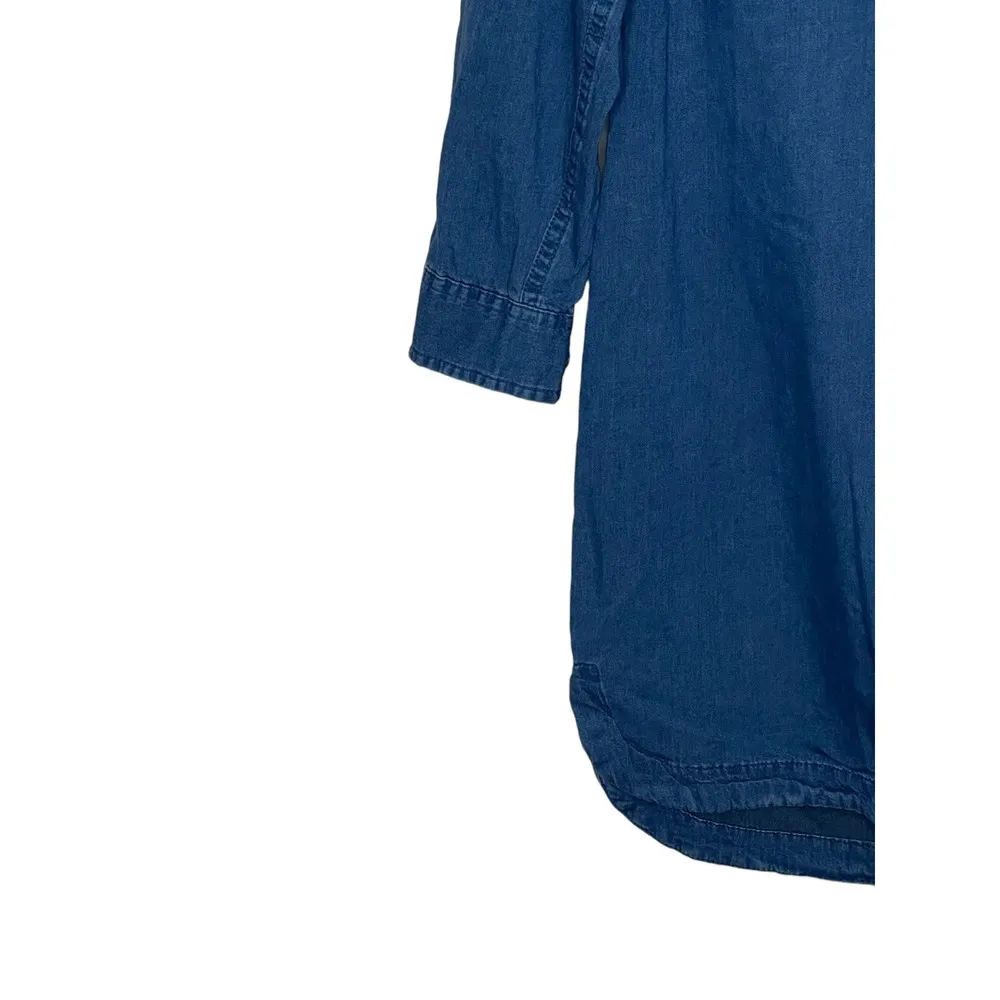 Old Navy Women's Shirtdress Chambray Collared Button Up Pullover Long Sleeved XS - Image 4