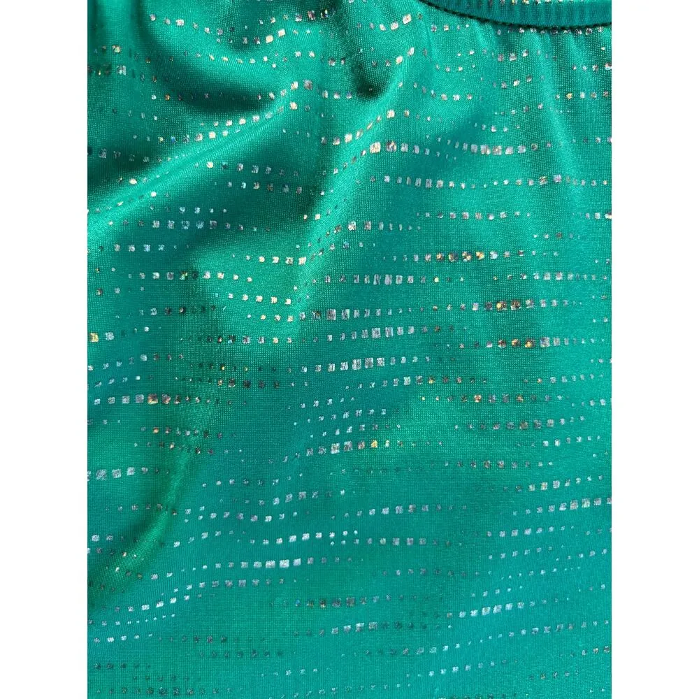 Venus Vintage Swim Wear Bundle Lot 2 pcs Tankini Top M Short M Green Metallic - Image 9