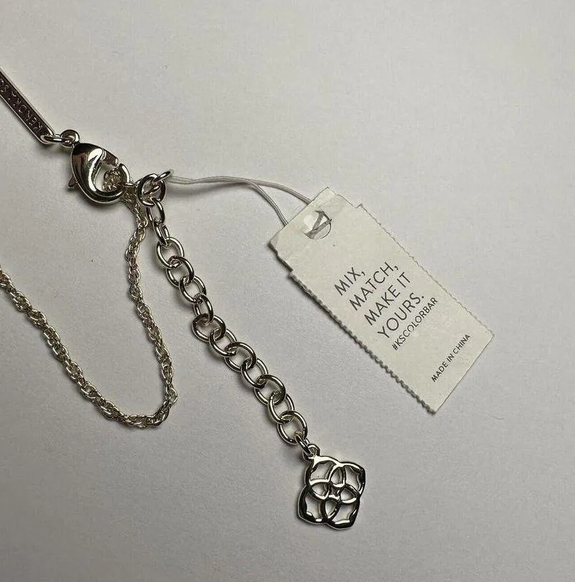 Kendra Scott Purple Pendant Silver Tone Necklace Adjustable Length NWT - Image 7