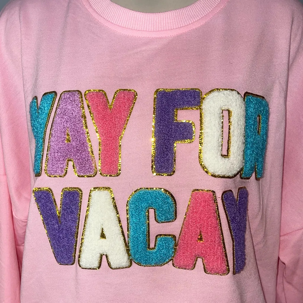 NWT - Women’s Simply Southern Yay For Vacay Sweatshirt - Size XL - Pink - Image 4