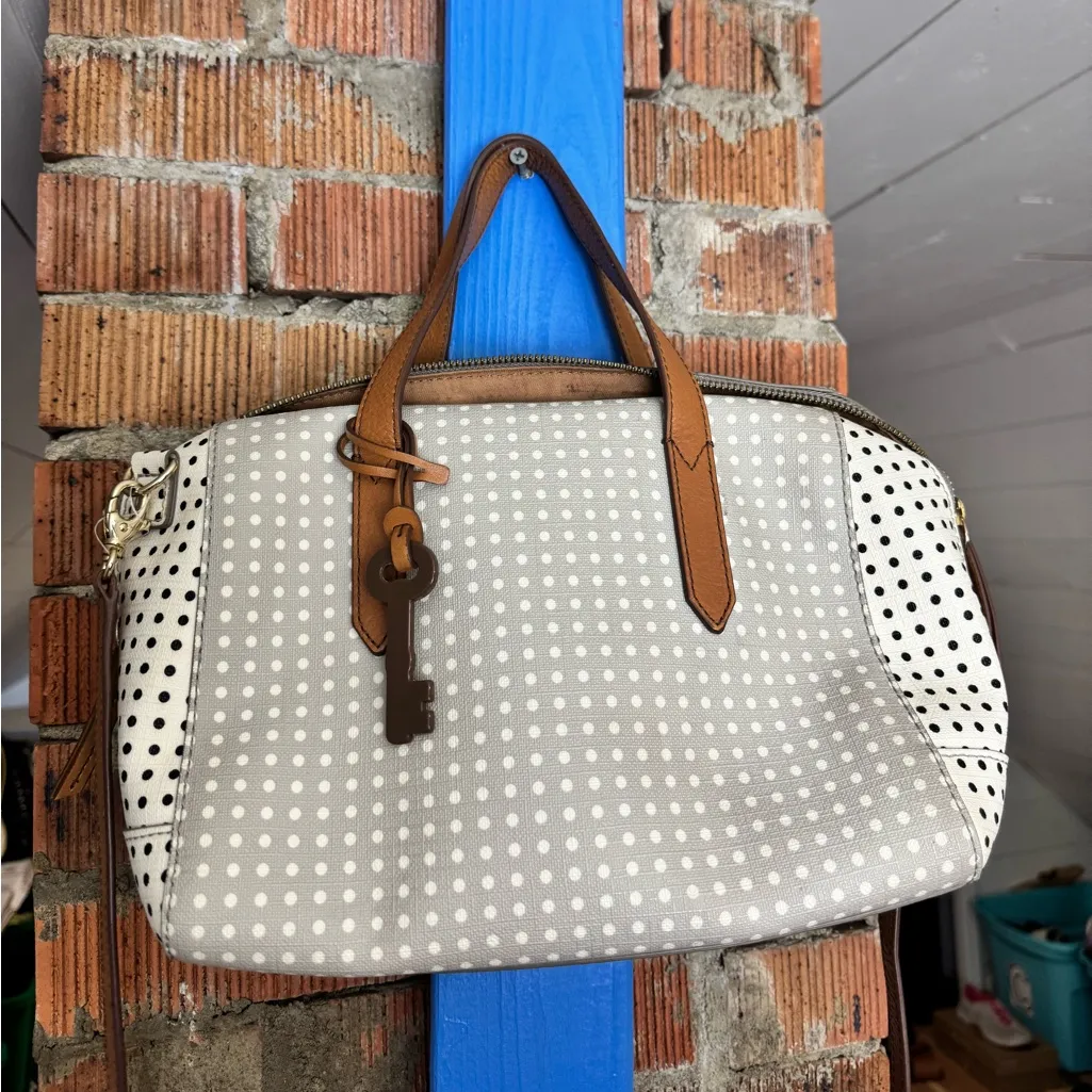 NEW Fossil Sydney Satchel Polka Dot Bag - Image 8