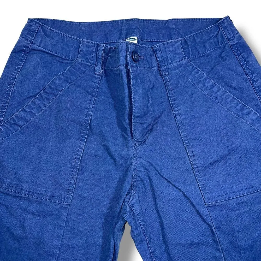 Old Navy Womens Chino Pants Slim Ankle Length Raw Hem Cotton Blend Blue Size 4 - Image 2