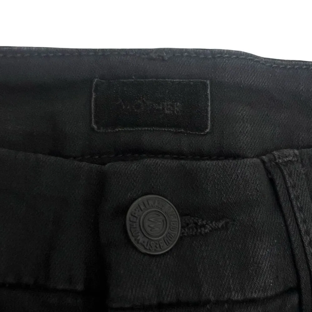 Mother High Waisted Looker Not Guilty One Liner Skinny Jeans Black Women Size 26 - Image 7