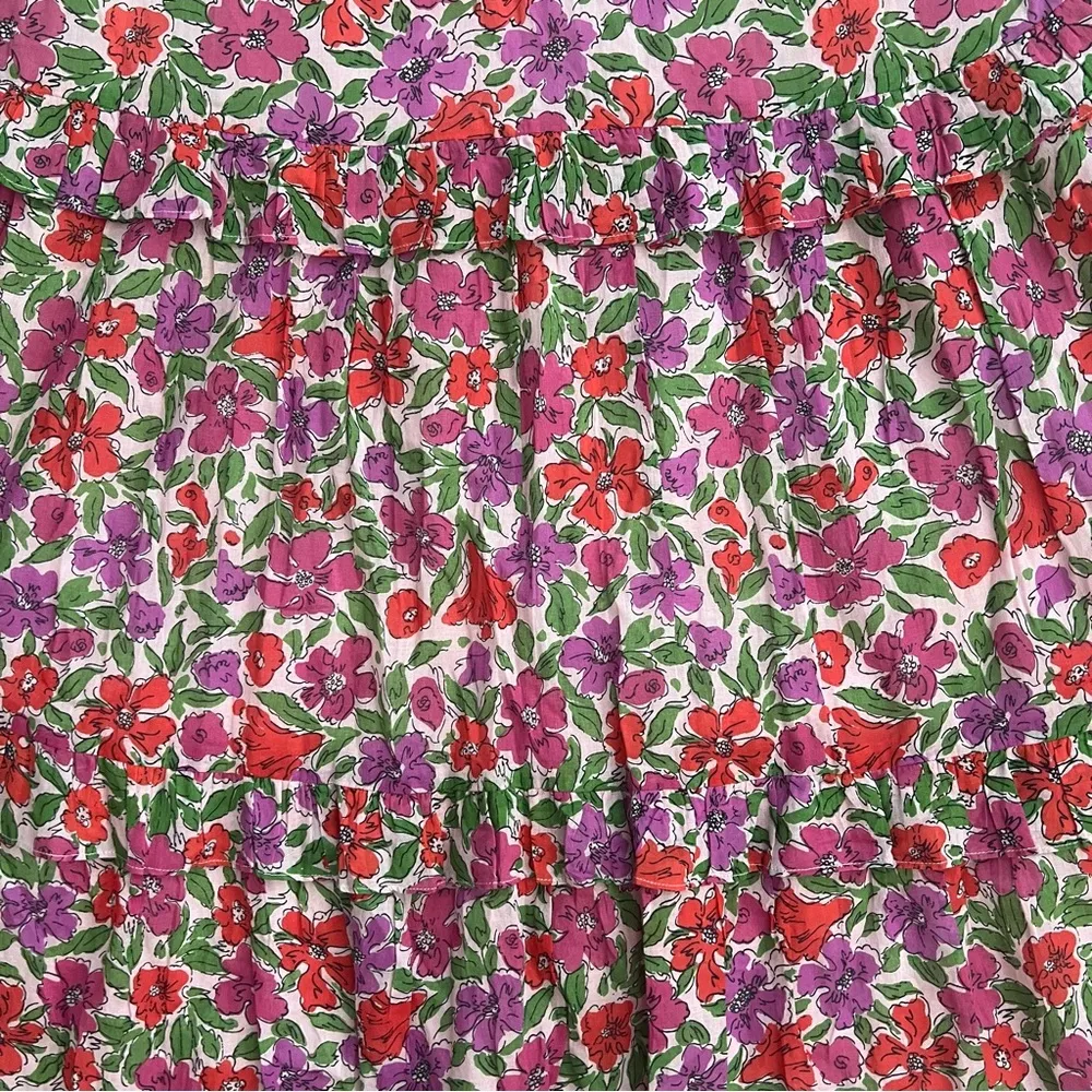 Banjanan Twiggy Floral Print Tiered Dress, Melodic Floral Bonbon, Size XS NWT - Image 7