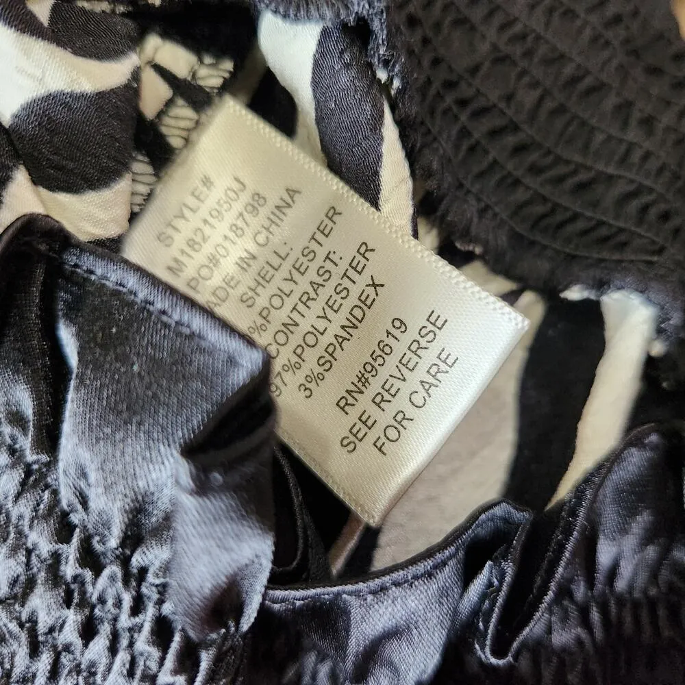 John Paul Richard Zebra Print Sleeveless Blouse Black White Mock Neck Sz Small - Image 8