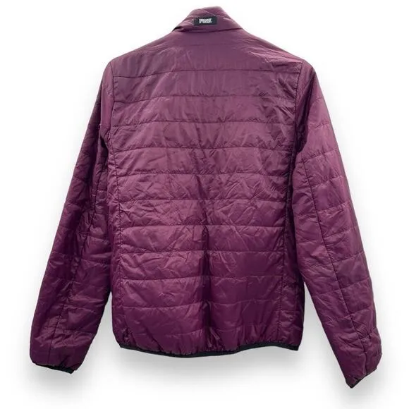 Pink Victoria's Secret Burgundy Wine Long‎ Sleeve Packable Puffer Coat Size S - Image 4