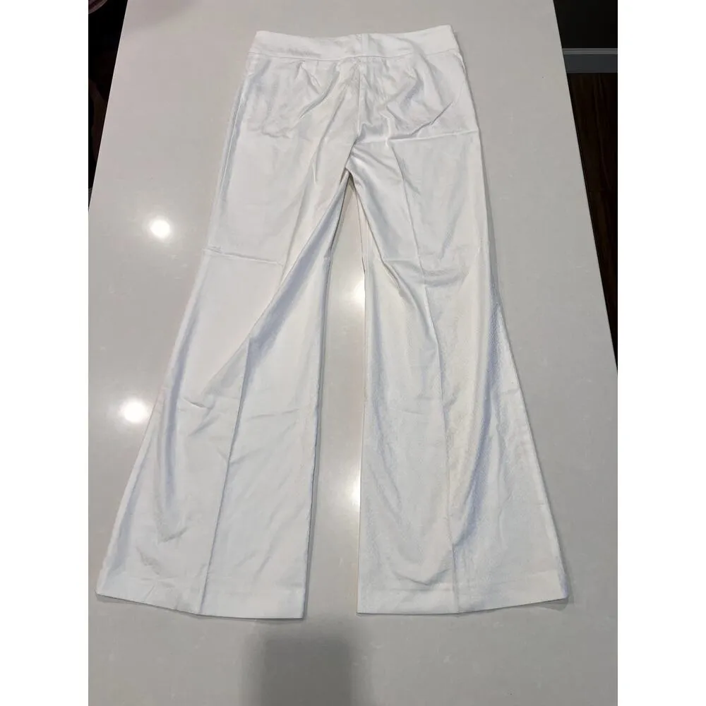 VTG Cache White Formal Pants with Snake Print Texture Print Wide Leg Size 8 Work - Image 3