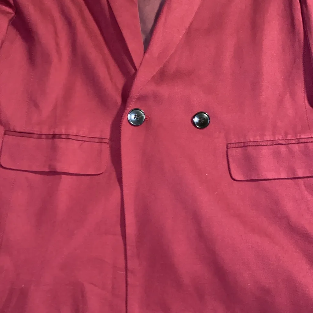 Madewell Caldwell Double Breasted Burgundy Blazer size Medium - Image 2
