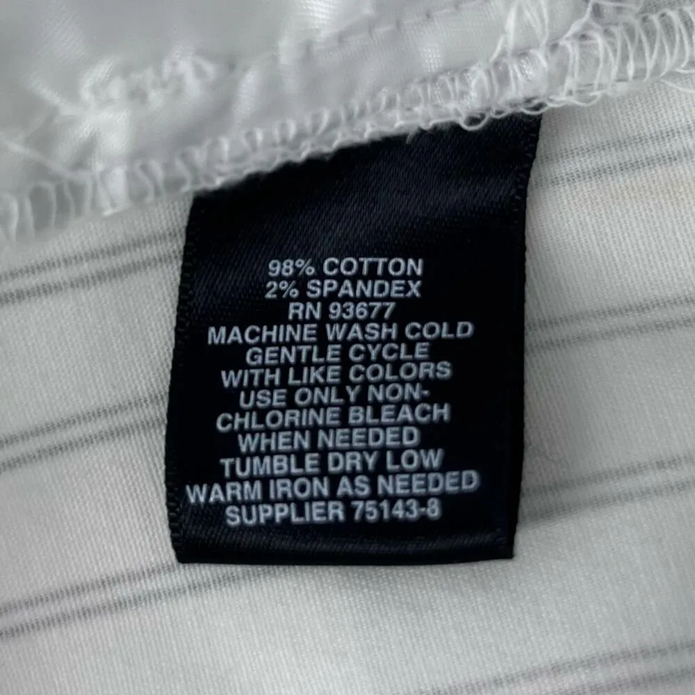 Liz Claiborne Emma Classic Cotton Twill Stretch Pants Cream with Black Stripes 6 - Image 8