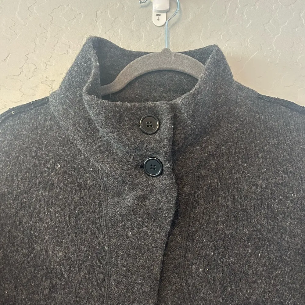 Soft Surroundings black 100% merino wool cardigan sweater coat with sequins med - Image 3