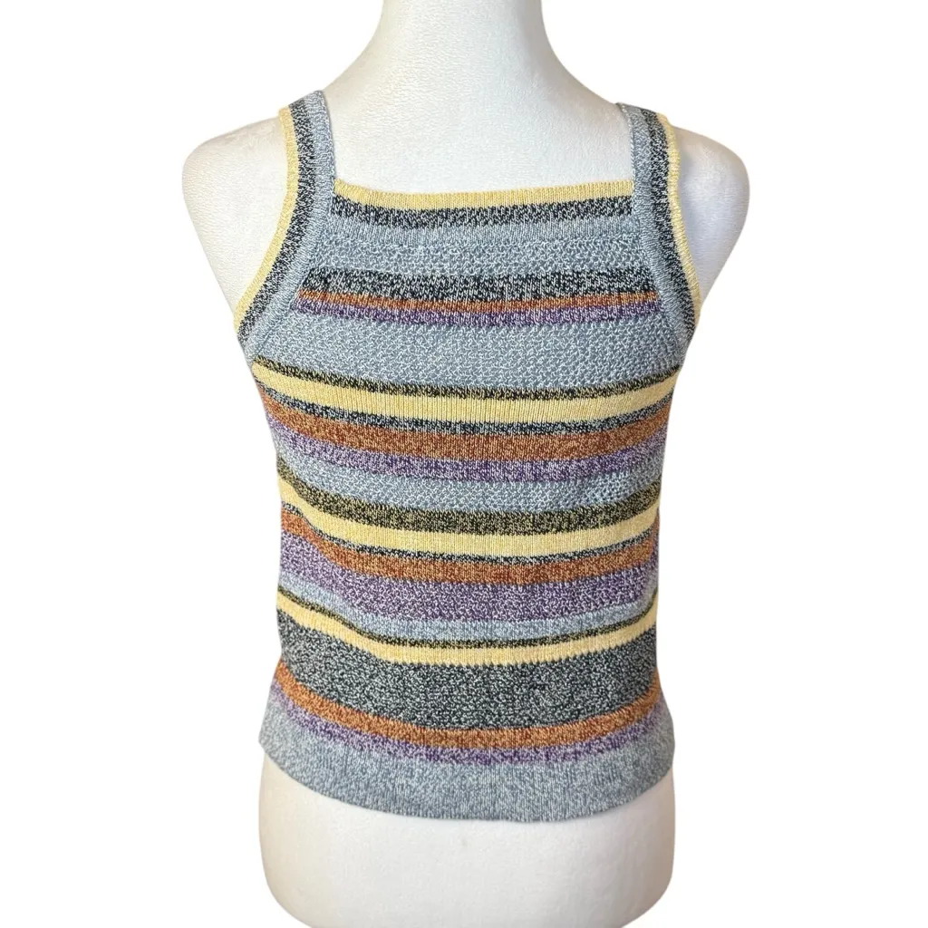 Ba&sh Tannia Sleeveless Knit Top US Size 4 Multicolor Stripes Boho Festival - Image 6