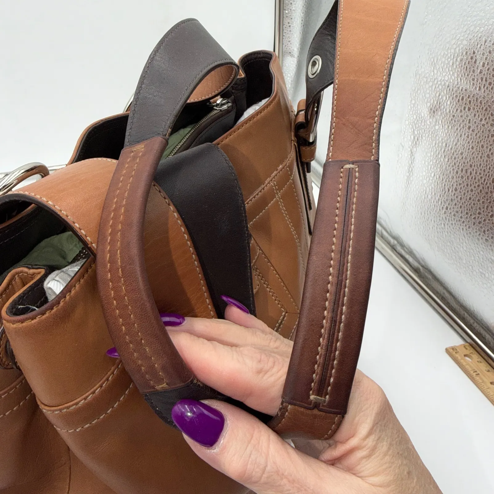 Coach Soho Tan Leather  Buckle Shoulder Bag 7548 - Image 7