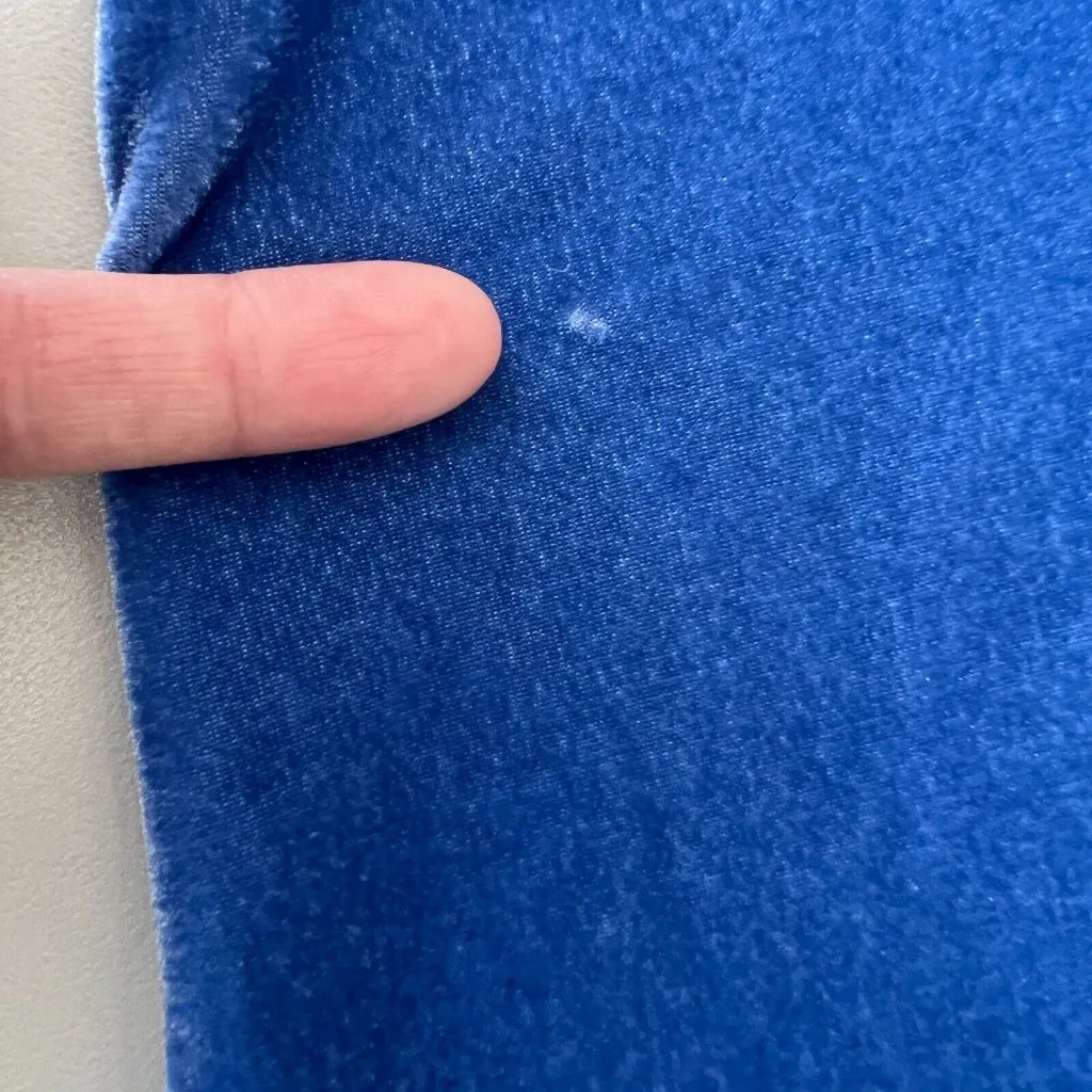 Soft Surroundings Shirt Womens L Blue Velvet Velour Boyfriend Button Front Tunic - Image 6