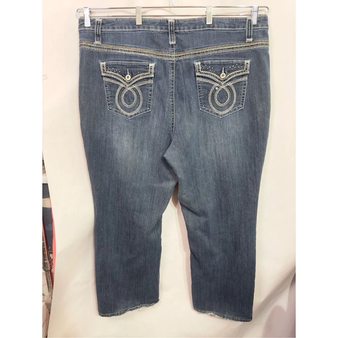 Cato  Plus Size 22W Jeans Dark Blue Boot Cut Mid Rise Denim‎ Flap Pockets 1021 - Image 2