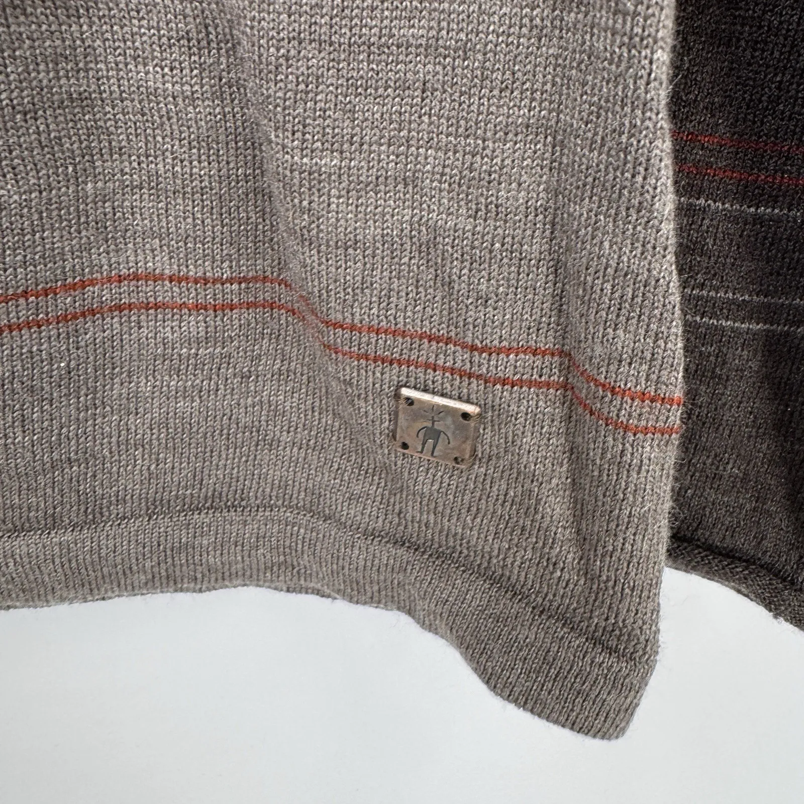 Smartwool Long Sleeve Sweater Womens Medium Tan Orange Wool Blend *FLAW - Image 6