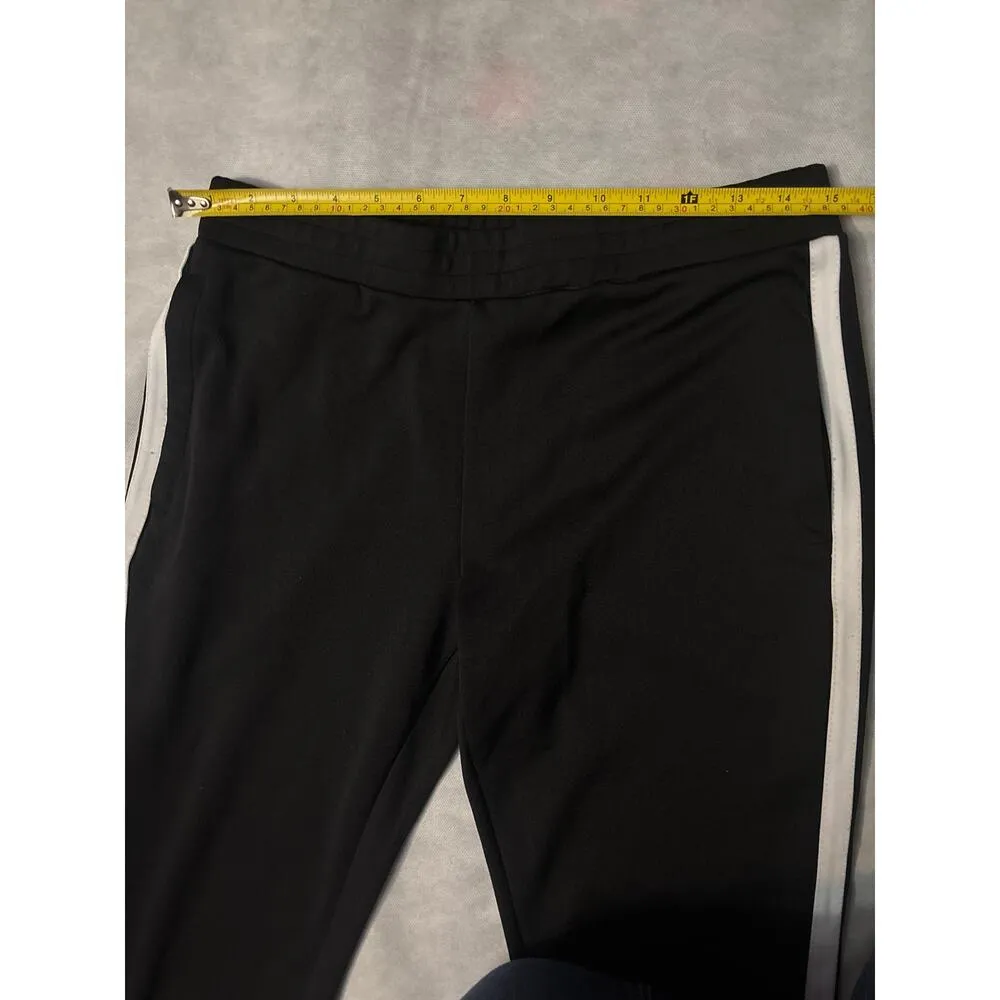 Jessica Simpson Black/White Striped Drawstring Track Pants M Athleisure Classic - Image 6