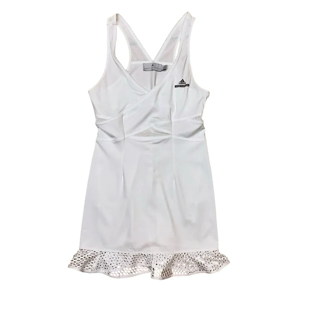 Stella McCartney x Adidas Barricade White Tennis Dress Medium Racerback Wicking - Image 6