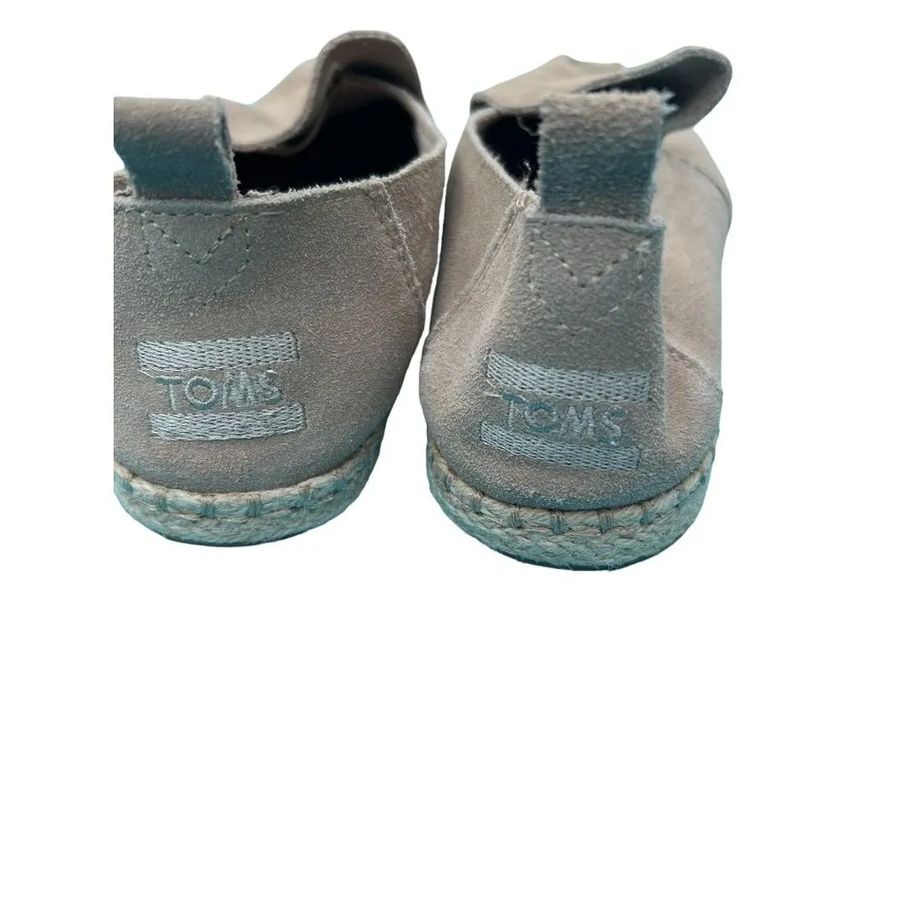 Toms Taupe Suede Slip On Shoes Size 7.5 Spots on top or right shoe See Pictures - Image 5