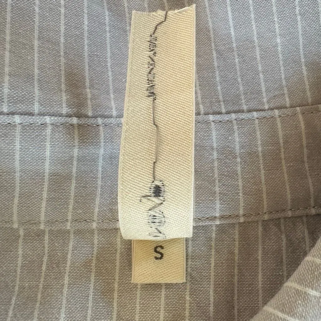 NAP Loungewear RARE Pleated Oversized Buttondown Shirt Dress in Light Grey Strip Gray - Image 6