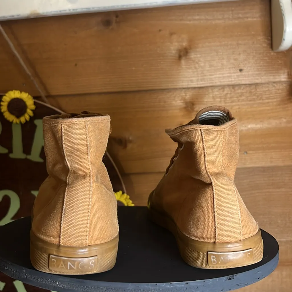 Bangs Sahara High Top Desert Canvas Lace Shoe Unisex Men 6.5 Women 8 Tan Clay Brown - Image 5