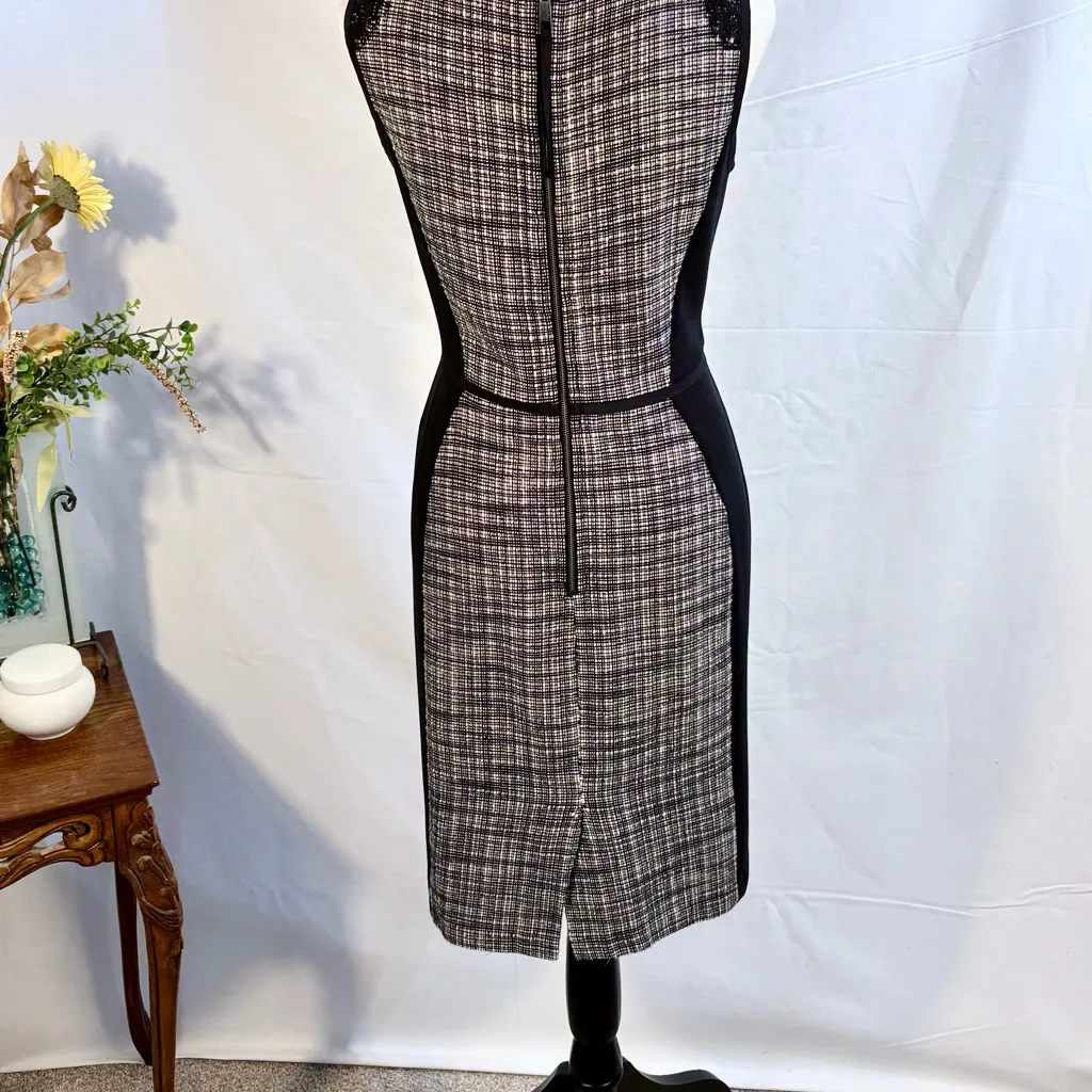 LOFT Textured Tweed Panel Sheath Dress – Size 8💚 - Image 4