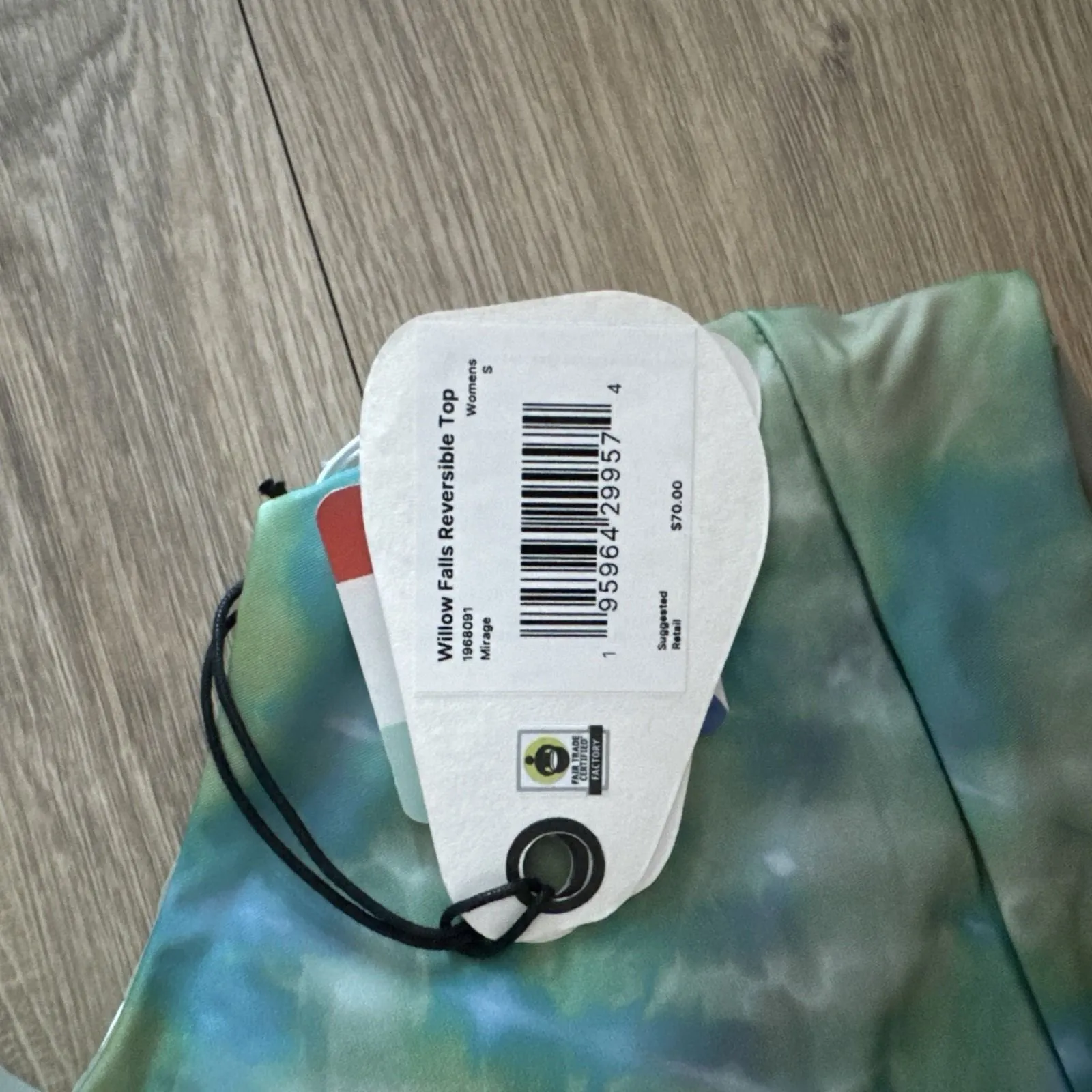 prAna Swim Top Willow Falls Reversible Mirage Blue Print Green Bikini Top Small - Image 12