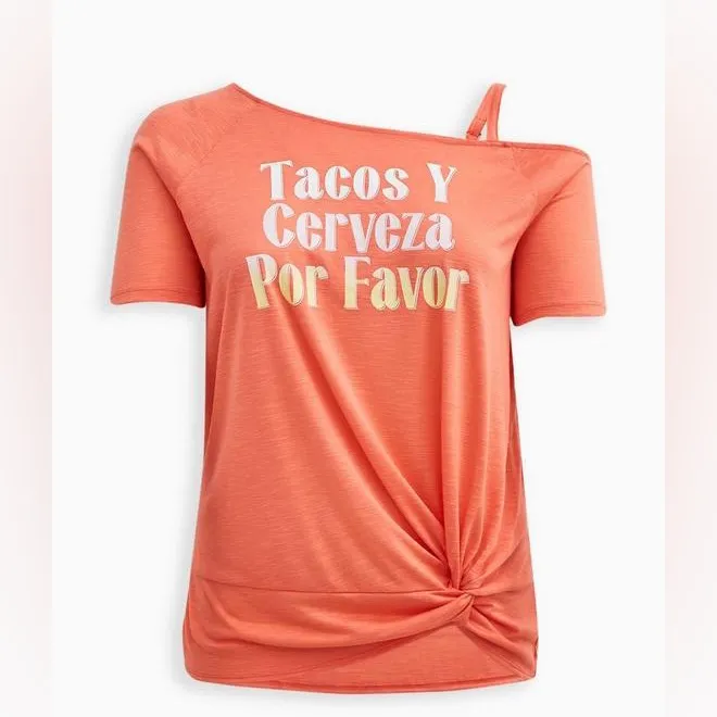 Torrid Classic Fit Feather Soft Slub Off-Shoulder Twist Tee - Image 14