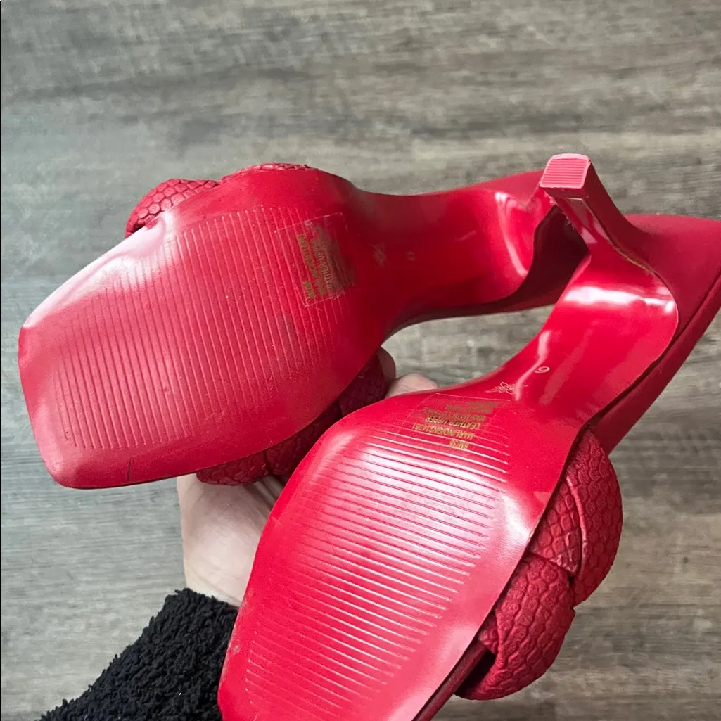 BCBGENERATION Women’s Red Marlino Braided Leather Sandals Sz 6 ✔️ - Image 4