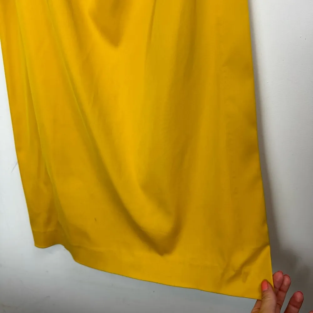 NWT ZARA Strapless Maxi Dress Sz Small Golden Yellow Side Pleats Ruched - Image 12