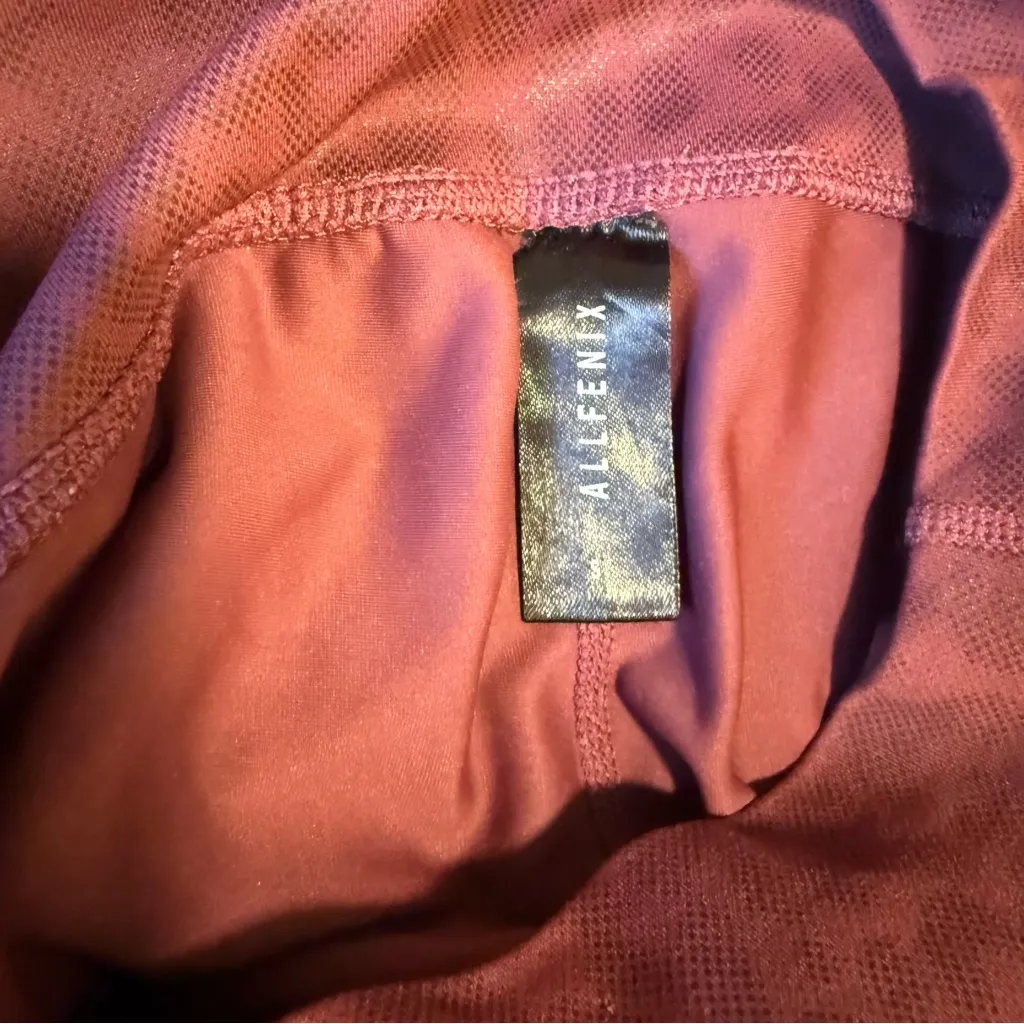 Like New ALLFENIX Anthropologie Liquid Burgundy Leopard Print Leggings - Image 5