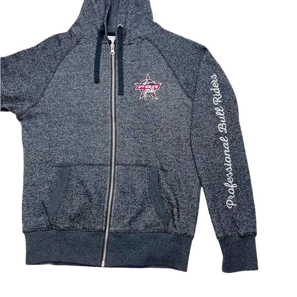 PBR Professional Bull‎ Riders Grey Metallic Jacket Size Small Silver - Image 3