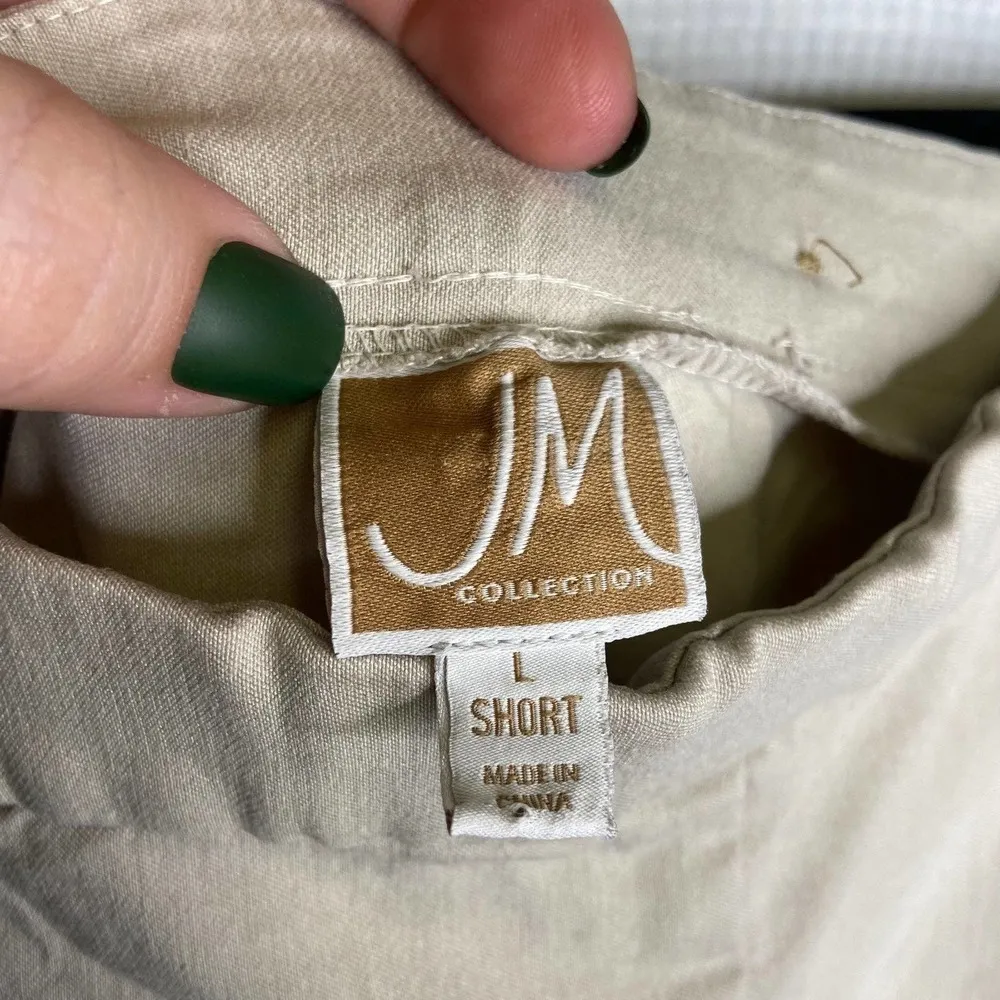 JM Collection | Stretchy‎ Comfy Cream Large pants - Image 6