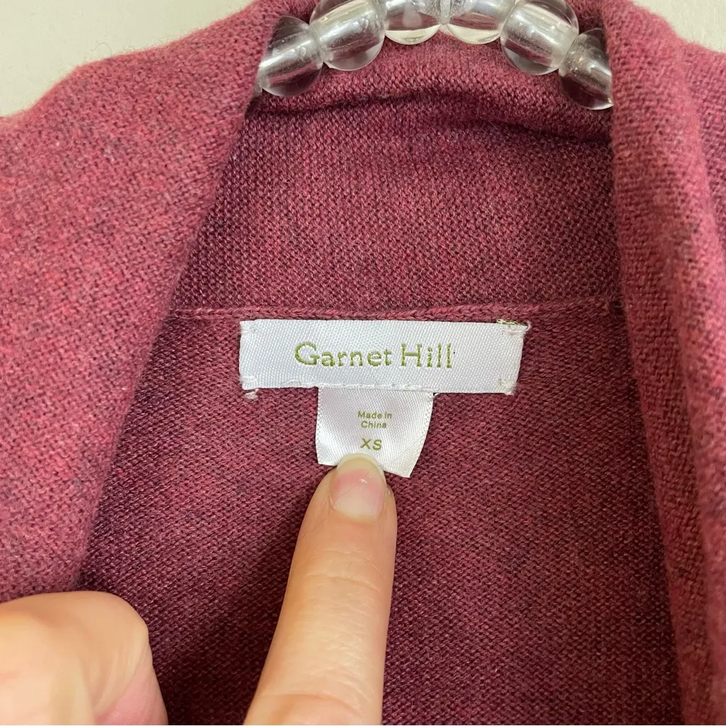 Garnet Hill Cotton-Cashmere Blend Fringed Cardigan Sweater Size XS Western Boho - Image 2