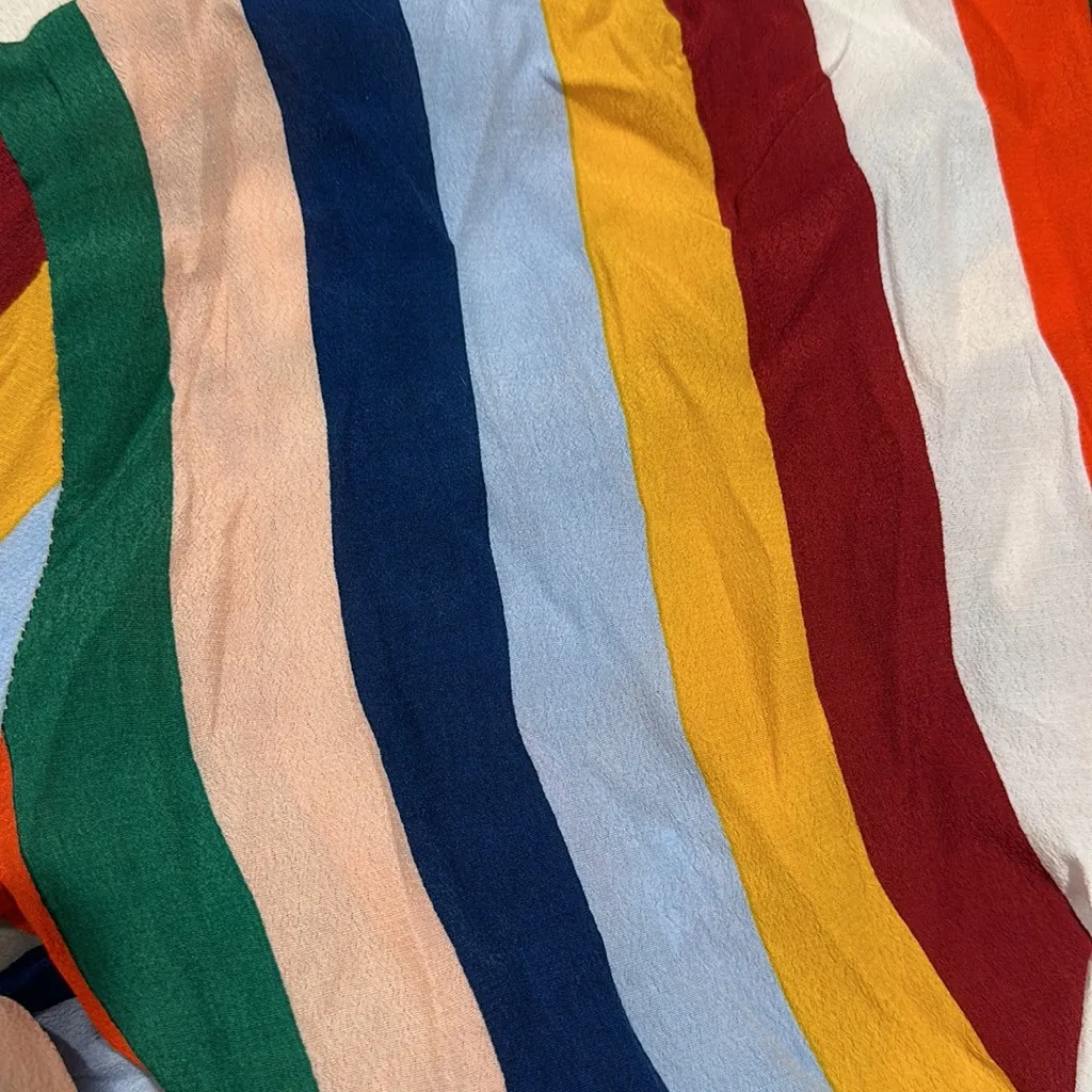 MOVING SALE Forever21 Cropped Multicolor Striped Flare Bell Sleeve Front Tie Top - Image 8