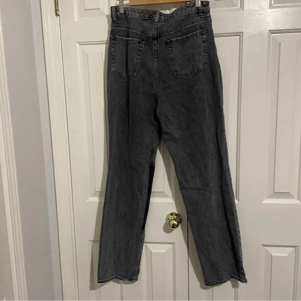 Pacsun Grey Black Patches 90s Boyfriend Jeans High Rose Baggy Womens 30 Fall - Image 8