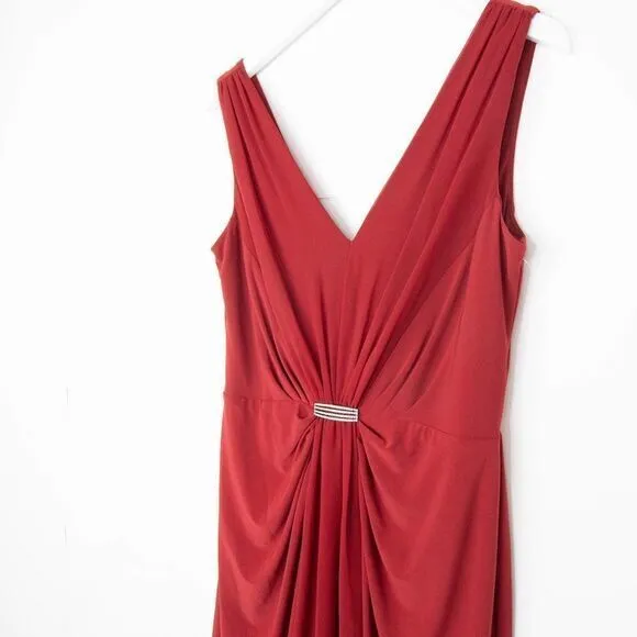 NWOT‎ Lauren Ralph Lauren matte jersey jewel feature dress, Ruby red, Size 10 - Image 5