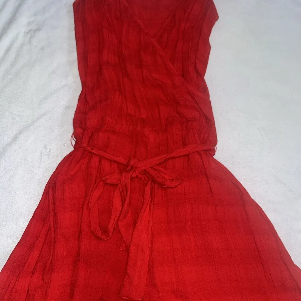 NWT Red Michael Stars Wide Leg Jumpsuit S Small Belted Wrap Front Cropped $228 - Image 5
