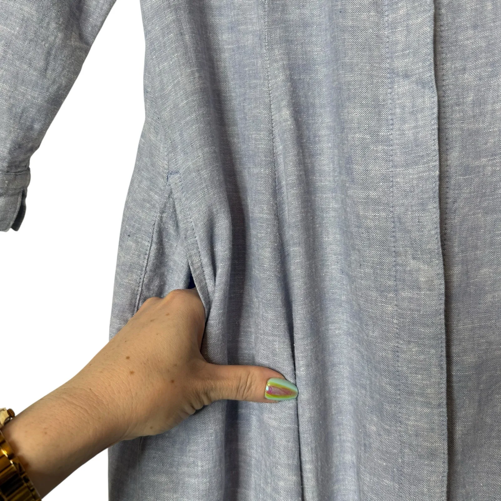 Joie Linen Blend Midi‎ Shirt Dress - Image 3