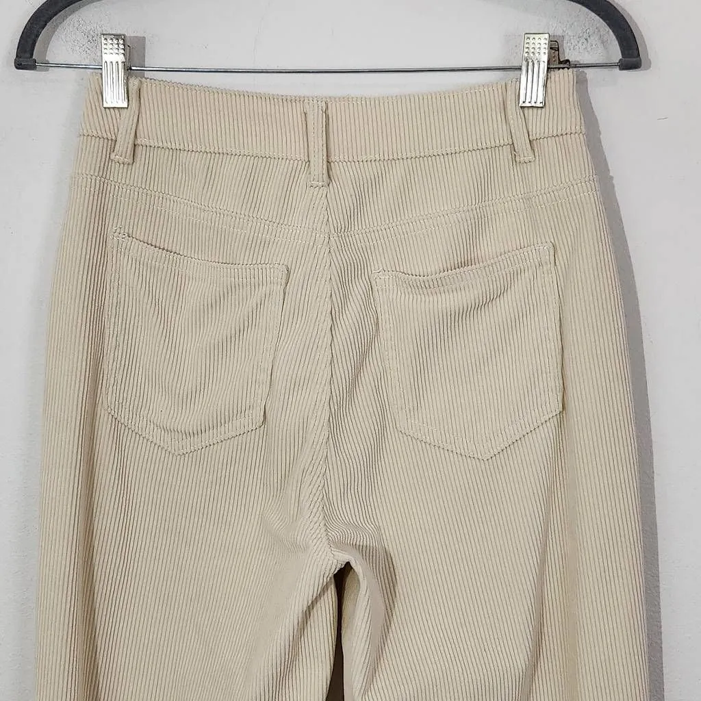 Shein Cream Corduroy High Waist Pants Size Small Cream Corduroy Pants - Image 5