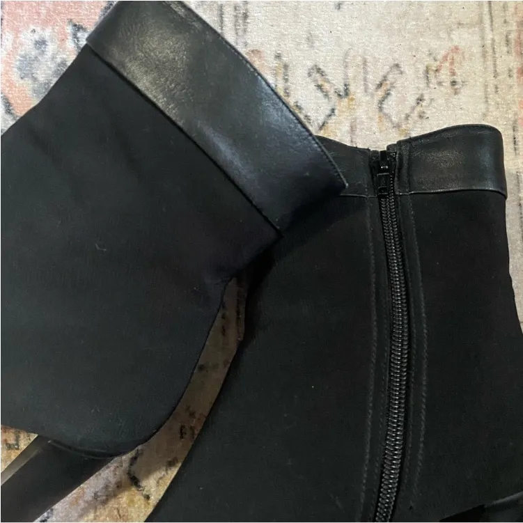 Stuart Weitzman  black goretex ankle boot heeled platform traction sole bootie - Image 4