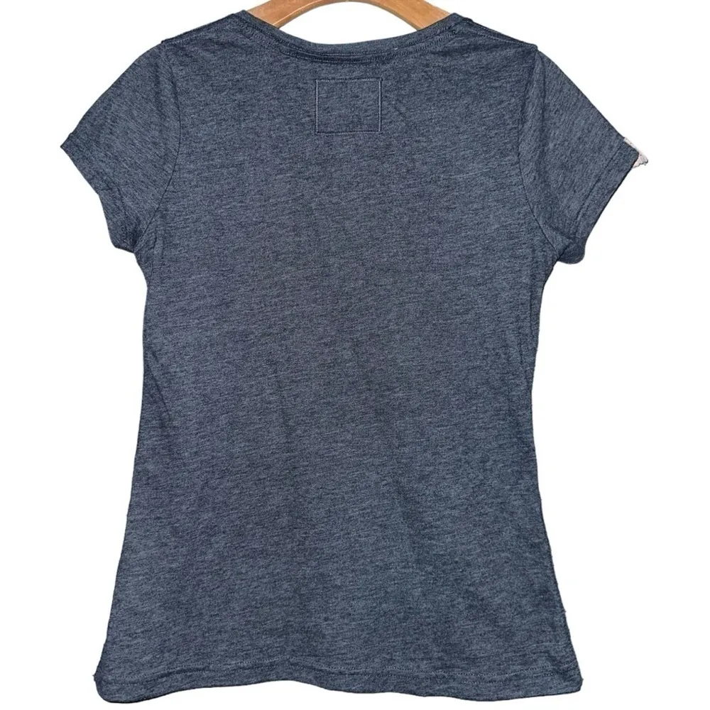 SuperDry Women’s Size M Heathered Black Yellow Logo Graphic Short Sleeve T-Shirt - Image 2